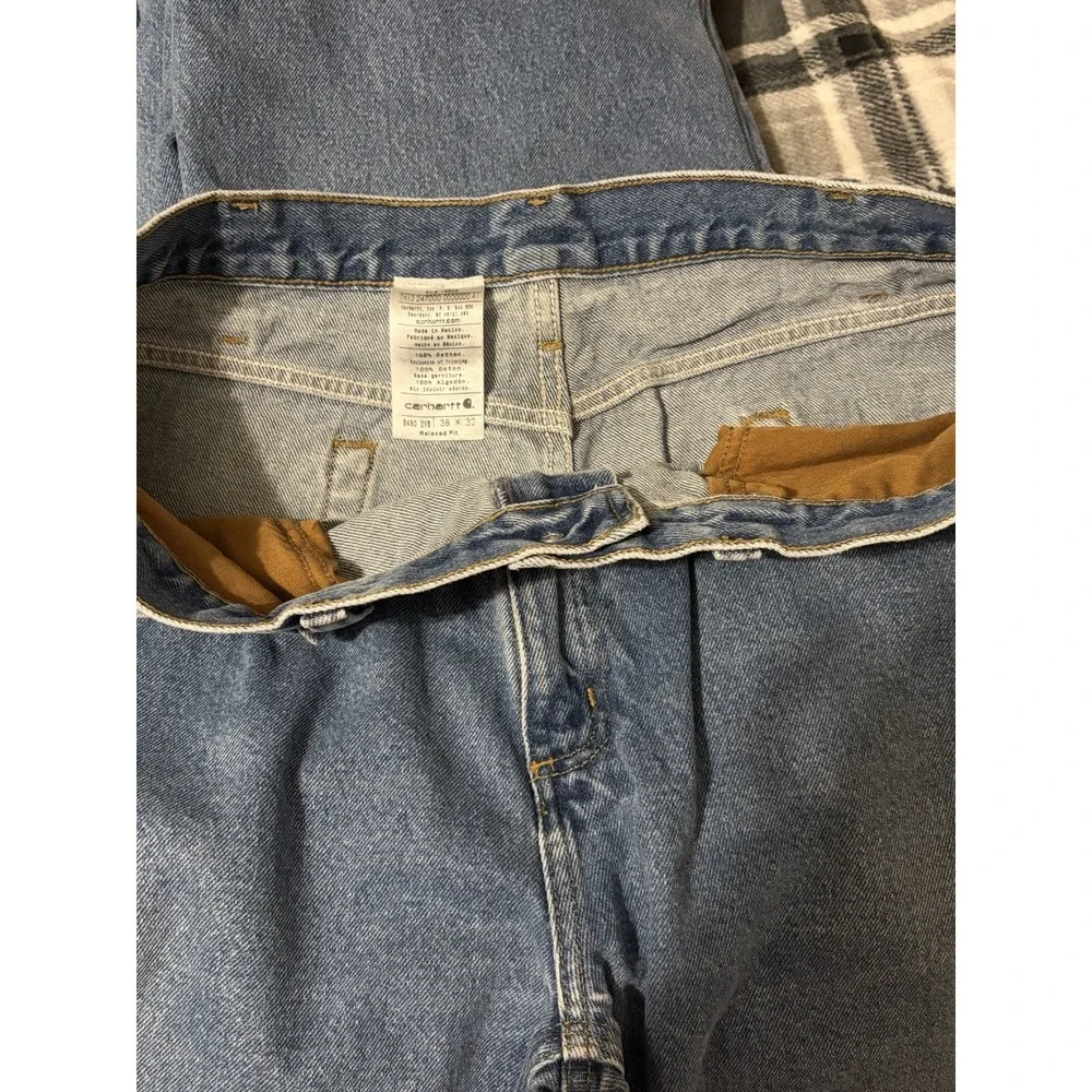 Men's Carhartt Jeans, Medium Wash Denim, Men's Jeans Size 38x32, 38 waist pants